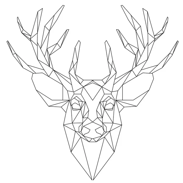 Tête de cerf icône triangulaire — Image vectorielle