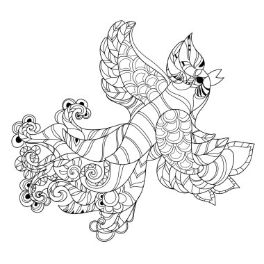 Firebird vektör Illustration. Tavus kuşu