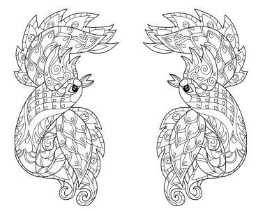 Firebird vektör Illustration. Tavus kuşu