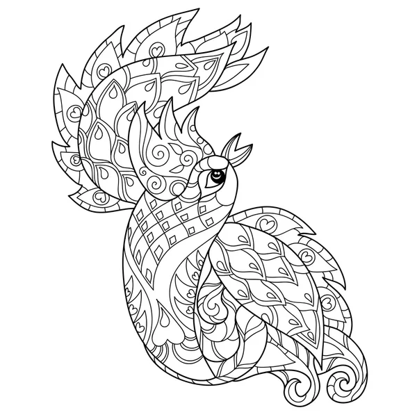 Vector illustration of the Firebird. Peacock — Stock Vector