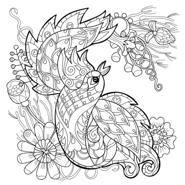Firebird vektör Illustration. Tavus kuşu