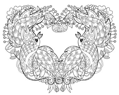 Firebird vektör Illustration. Tavus kuşu