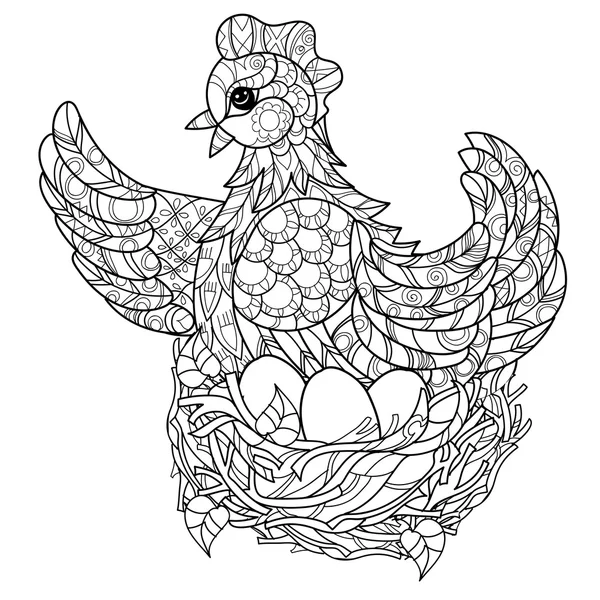 Курица. Ручной рисунок — стоковый вектор