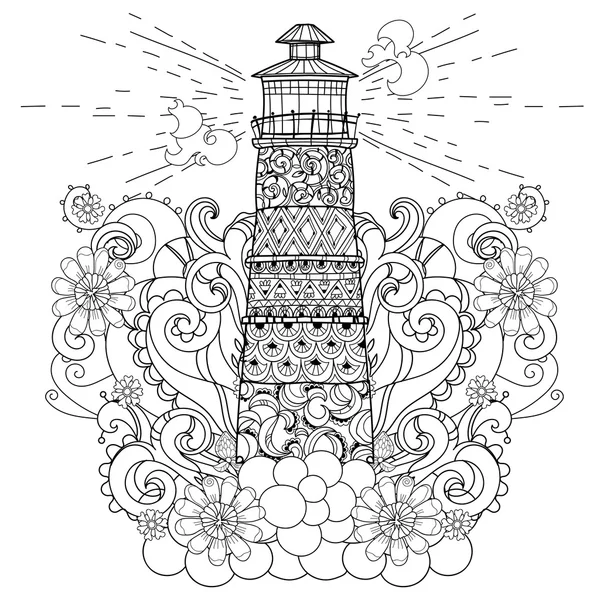 Ręcznie rysowane doodle zarys latarnia boho — Wektor stockowy