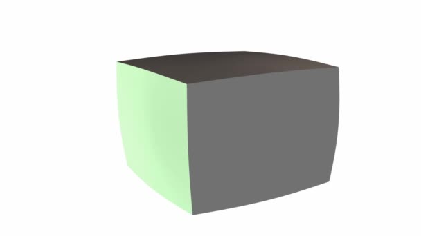 Sfera Trasforma Cubo Colore Multicolore Verde Arancione Grigio Ruota Aumenta — Video Stock