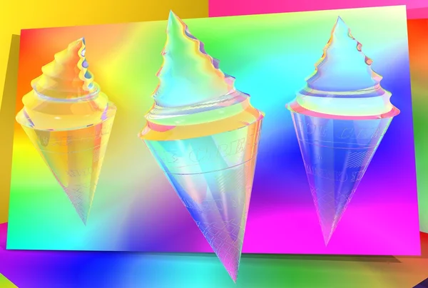 Ice cream 3d psychedelic background — Stock Photo, Image