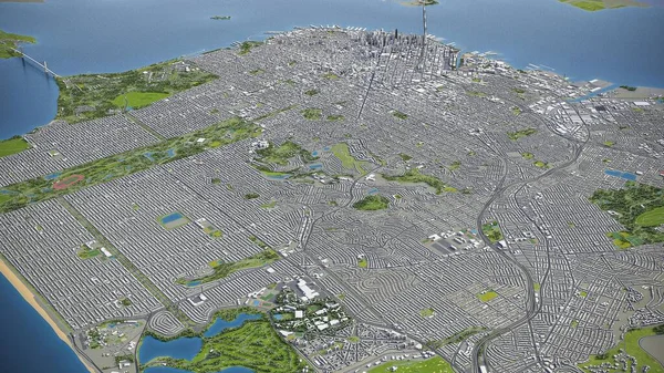 San Francisco 3D şehir modeli hava görüntüleme