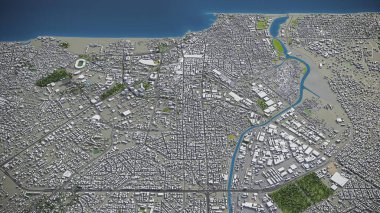 Accra - 3D şehir modeli hava görüntüleme
