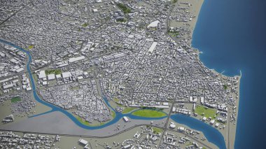 Accra - 3D şehir modeli hava görüntüleme