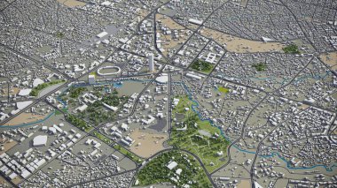 Addis Ababa - 3D şehir modeli hava görüntüleme