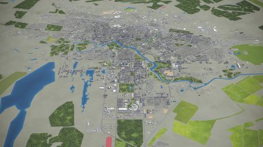 Astana - 3D şehir modeli hava görüntüleme