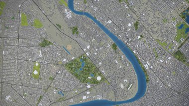 Bağdat - 3D şehir modeli hava görüntüleme