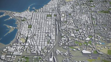 Bari - 3D şehir modeli hava görüntüleme