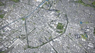 Brüksel - 3D şehir modeli hava görüntüleme