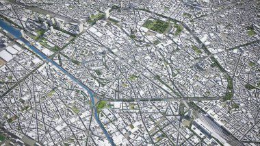 Brüksel - 3D şehir modeli hava görüntüleme