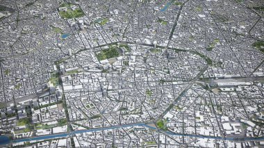 Brüksel - 3D şehir modeli hava görüntüleme