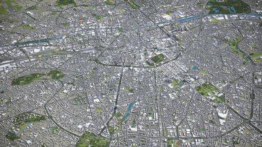 Brüksel - 3D şehir modeli hava görüntüleme