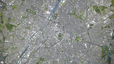 Brüksel - 3D şehir modeli hava görüntüleme