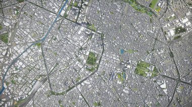 Brüksel - 3D şehir modeli hava görüntüleme