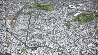 Budapeşte - 3D şehir modeli hava görüntüleme