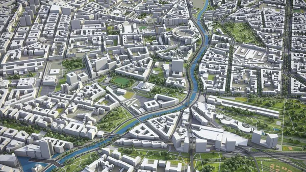 Berlin - 3D şehir modeli hava görüntüleme