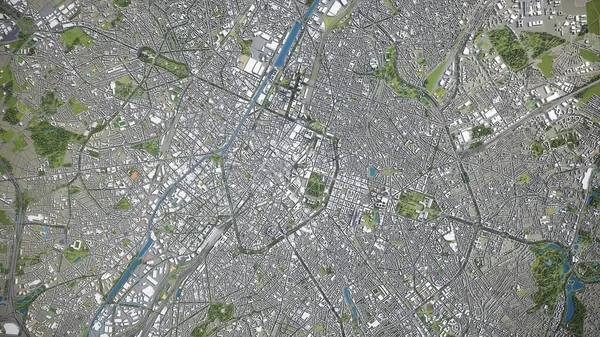 Brüksel - 3D şehir modeli hava görüntüleme