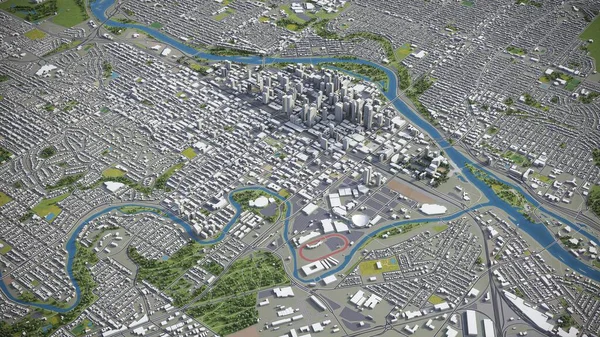 Calgary - 3D şehir modeli hava görüntüleme