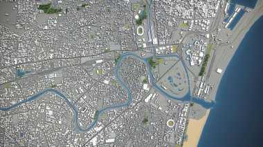 Chennai - 3D şehir modeli hava görüntüleme