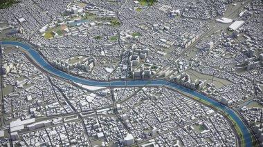 Daegu - 3D şehir modeli hava görüntüleme
