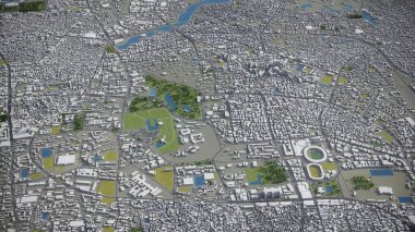 Dhaka - 3D şehir modeli hava görüntüleme