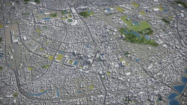 Dhaka - 3D şehir modeli hava görüntüleme