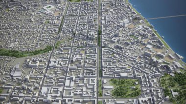 Dnipro - 3D şehir modeli hava görüntüleme
