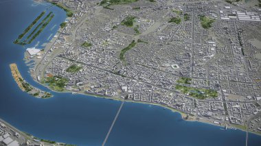 Dnipro - 3D şehir modeli hava görüntüleme
