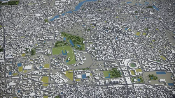 Dhaka - 3D şehir modeli hava görüntüleme