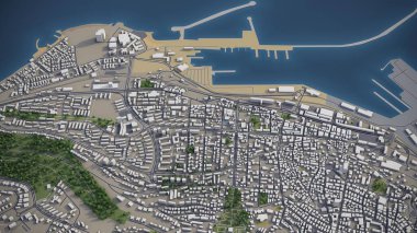 Hayfa - 3D şehir modeli hava görüntüleme