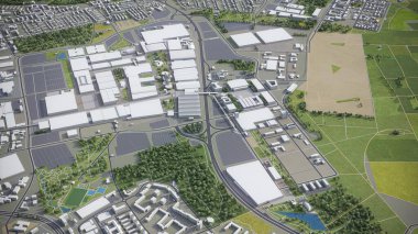 Hannover - 3D şehir modeli hava görüntüleme