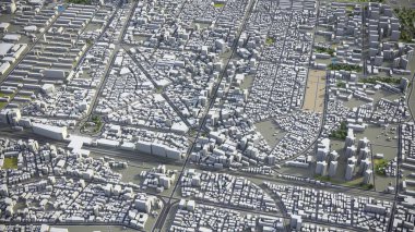 Incheon - 3D şehir modeli hava görüntüleme