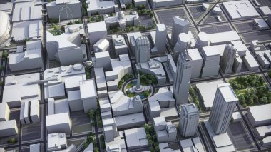 Indianapolis - 3D şehir modeli hava görüntüleme