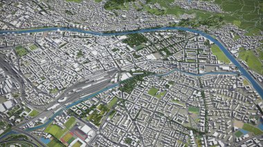 Innsbruck - 3D şehir modeli hava görüntüleme