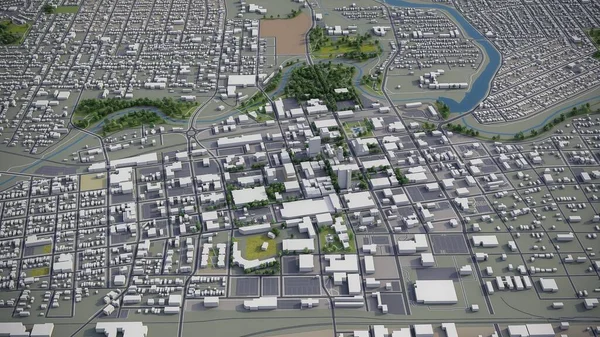 Firt Wayne - 3D şehir modeli hava görüntüleme
