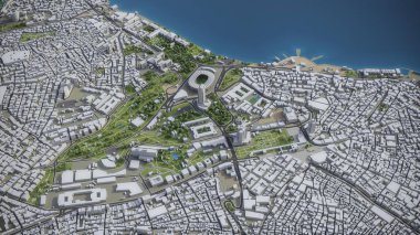 İstanbul - 3D şehir modeli hava görüntüleme