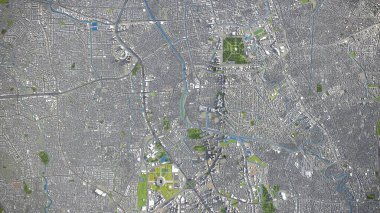 Jakarta - 3D şehir modeli hava görüntüleme