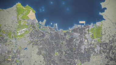 Jakarta - 3D şehir modeli hava görüntüleme