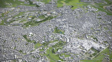 Kudüs - 3D şehir modeli hava görüntüleme