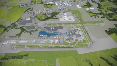 Kansas Havaalanı - 3D şehir modeli hava görüntüleme