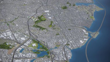 Lagos - 3D şehir modeli hava görüntüleme