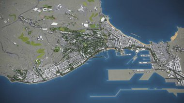 Las Palmas de Gran Canaria - 3D şehir modeli hava görüntüleme