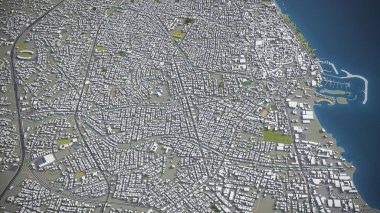 Limasol - 3D şehir modeli hava görüntüleme