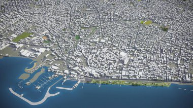 Limasol - 3D şehir modeli hava görüntüleme