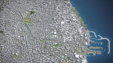 Limasol - 3D şehir modeli hava görüntüleme